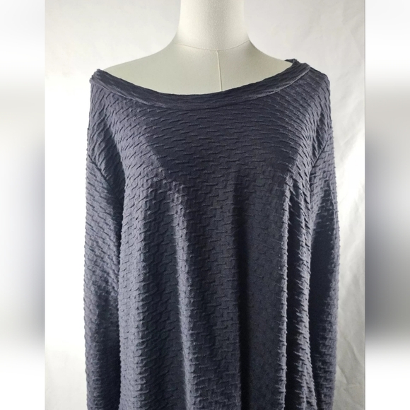 Lisa Bayne Dress XXL Gray Lagenlook Knit Asymmetrical Artful Home Art to Wear - Picture 2 of 9